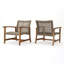 Chaise club en bois et osier Hampton (ensemble de 2)-1005576914