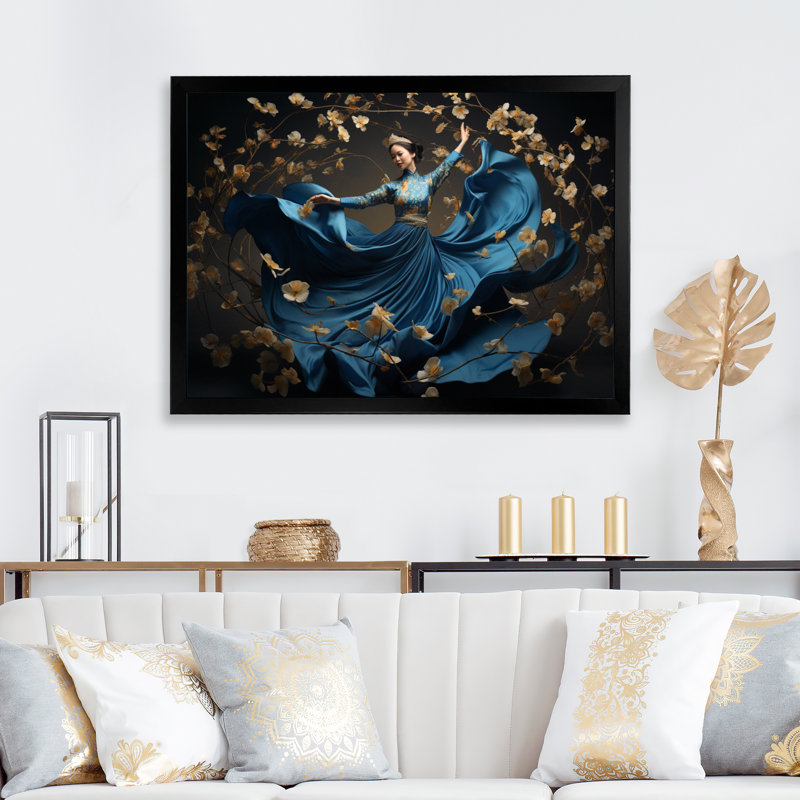 Elegant Rhythm Dancers I, H 16 po x l 32 po x P 1 po, Cadre simple noir