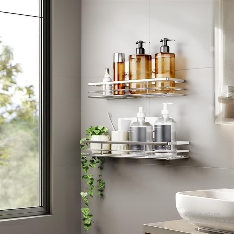 Balon Wall Shower Caddy, Light Silver