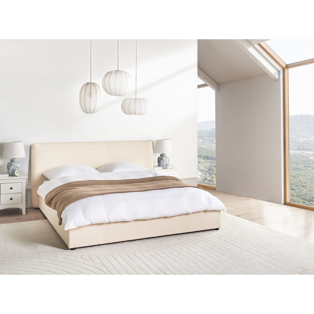 Ottoman Bed Boucle LAVAUR 180 x 200 cm (EU Super King) Beige