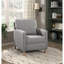Chaise inclinable classique avec dossier rembourré en tissu gris et siège rembourré, meubles en bois massif
