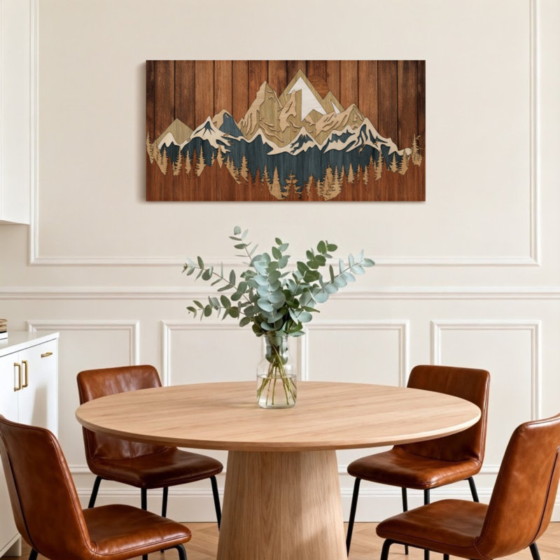 «Landscape & Nature Mountain Range Forest Landscape», reproduction d'art, H 28 po x l 58 po
