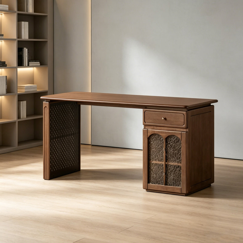 Bureau de rangement de style rétro exquis, H 29,52 po x l 55,11 po x P 23,62 po