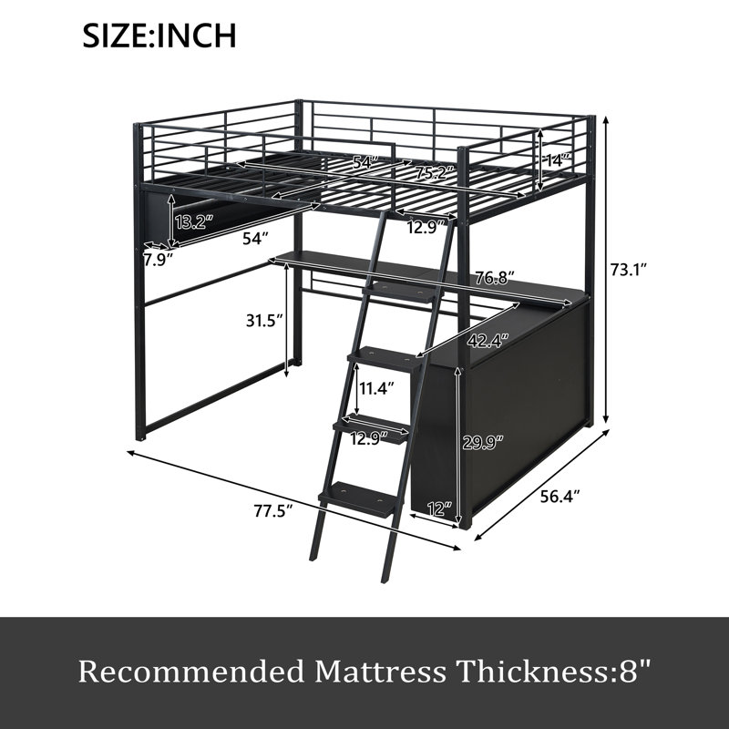 Lit mezzanine double en métal, Double