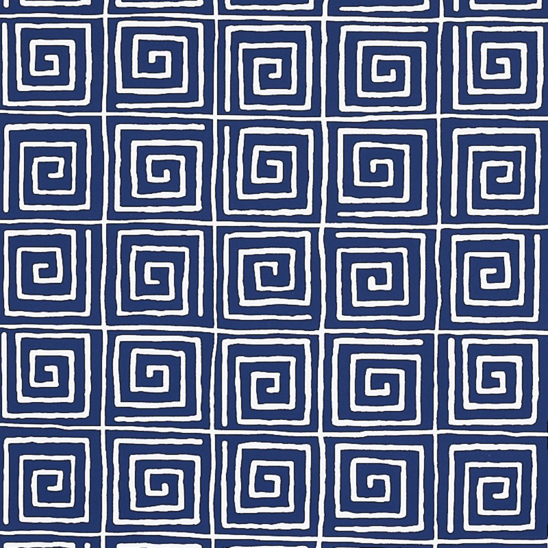 Schumacher x Cristina Buckley Trousdale Wallpaper, Midnight Blue
