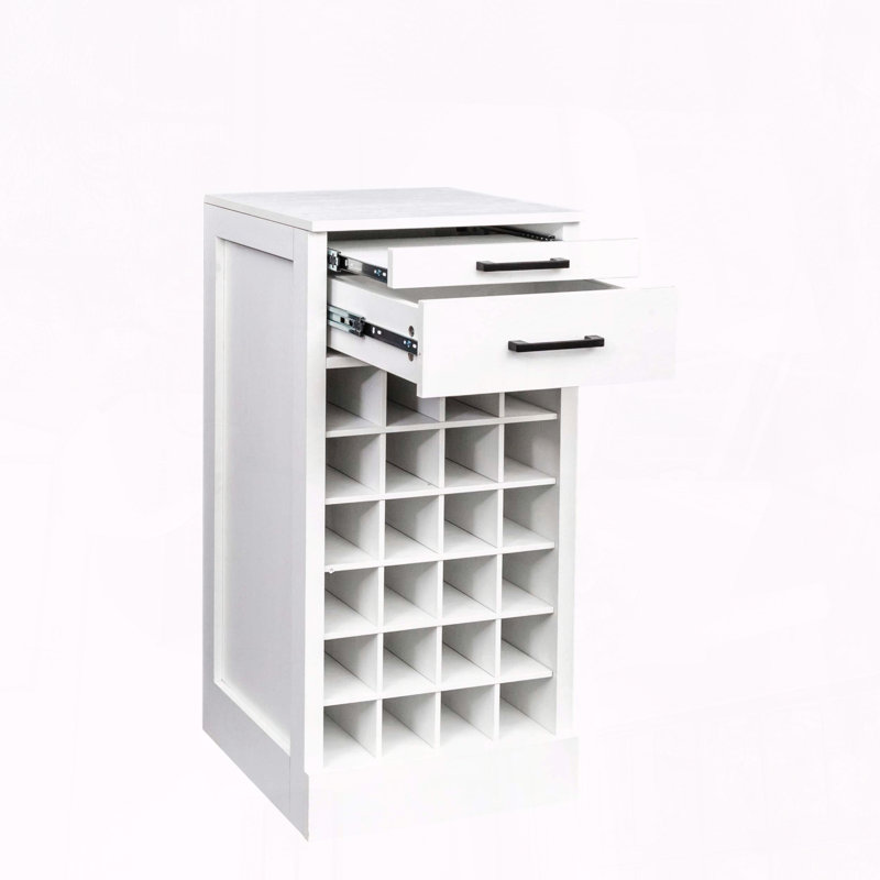 Armoire à vin modulaire pour 28 bouteilles en blanc, Blanc