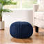 Pouf rond en coton tricoté Moro - 20 x 20 x 14 pouces repose-pieds / sièges supplémentaires | Coton | Citrouille