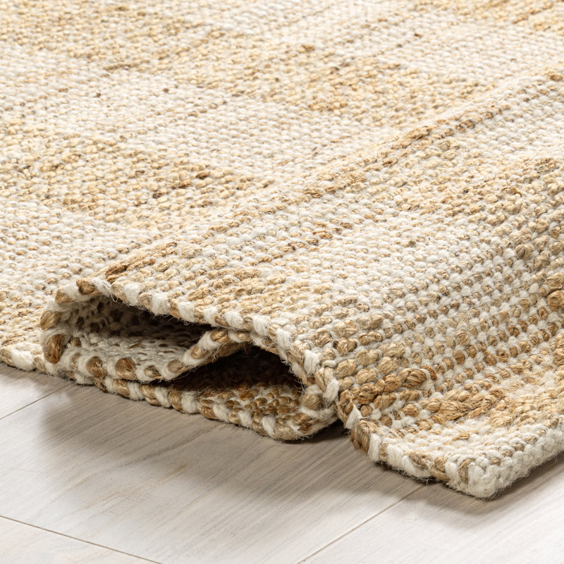 Natural Tufted Handmade Wool and Jute Rectangular Area Rug, 9' x 12'
