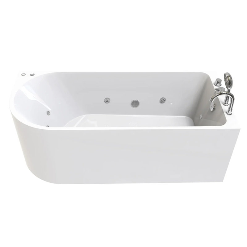 67" Freestanding Soaking Acrylic Bathtub