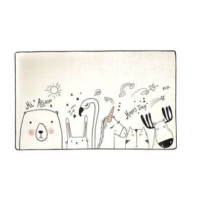 Tapis rectangulaire gris / noir en velours tissé à la machine Hallock