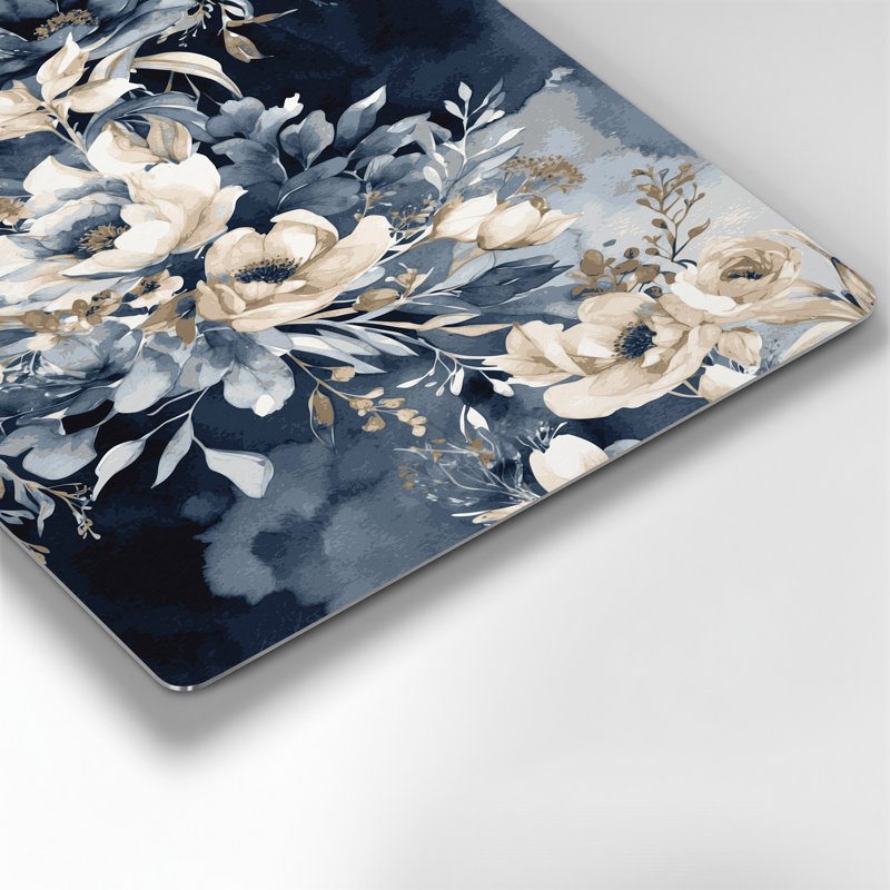 Watercolor Floral 64 Grey Metal Wall Art, 14" H x 11" W