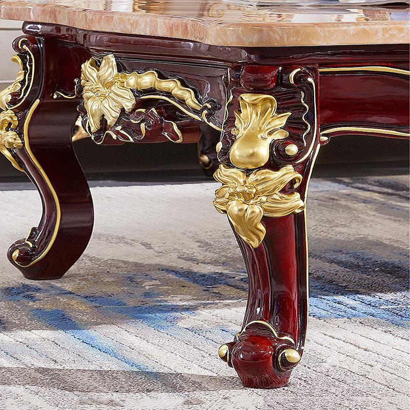 Table basse de style européen en marbre minimaliste, H 22,83 po x L 62,99 po x l 35,43 po