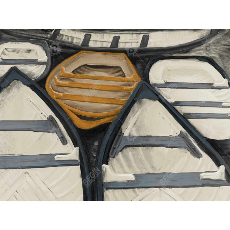 Canoes Print On Canvas