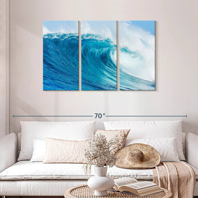 Énorme vague bleue de Gillard, H 28 po x l 45 po