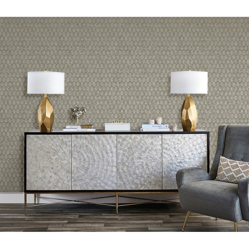 Lustre Geo Arch Wallpaper Roll, Teal