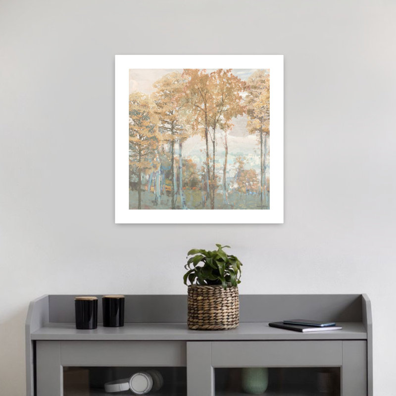 Art contemporain avec des arbres abstraits, H 18 po x l 18 po