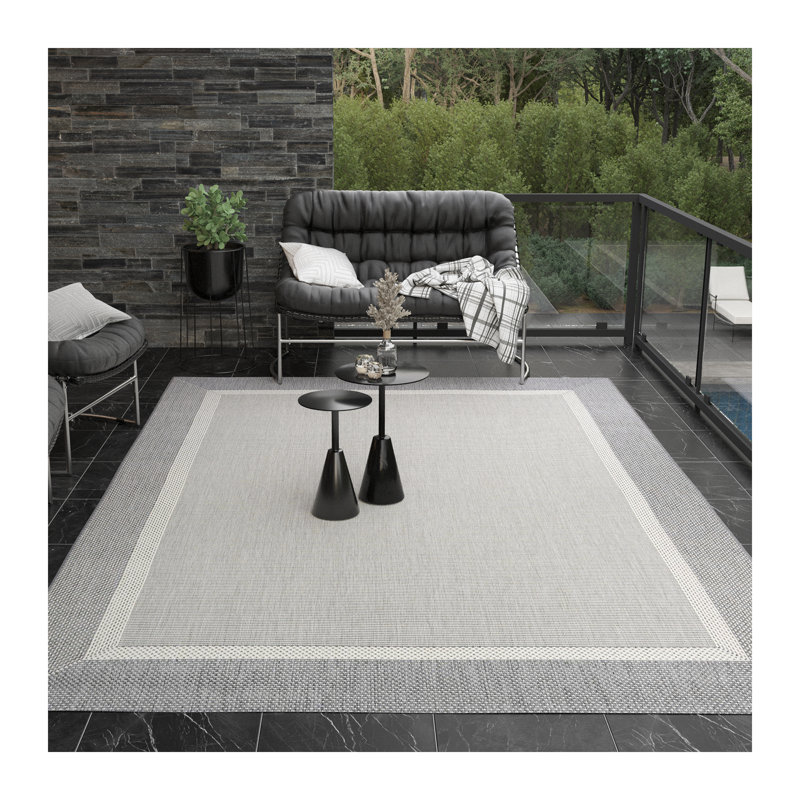 Tapis intérieur / extérieur beige Fierce Banda, Rectangle 6 pi 2 po x 9 pi 2 po