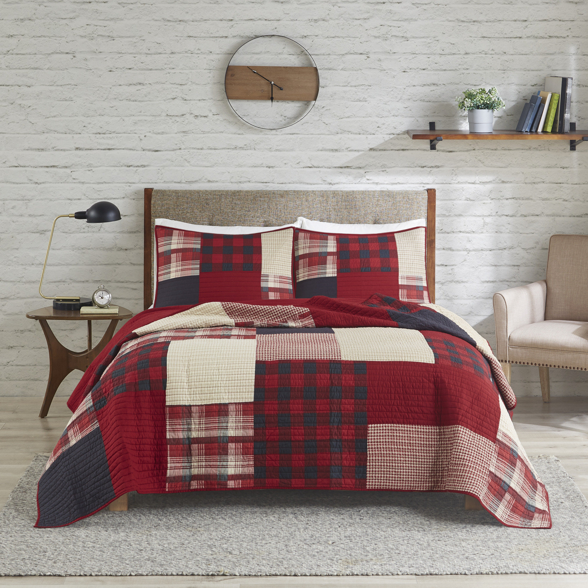 Buffalo Plaid Watercolor in Red Hand & Bath Towel by Jackie