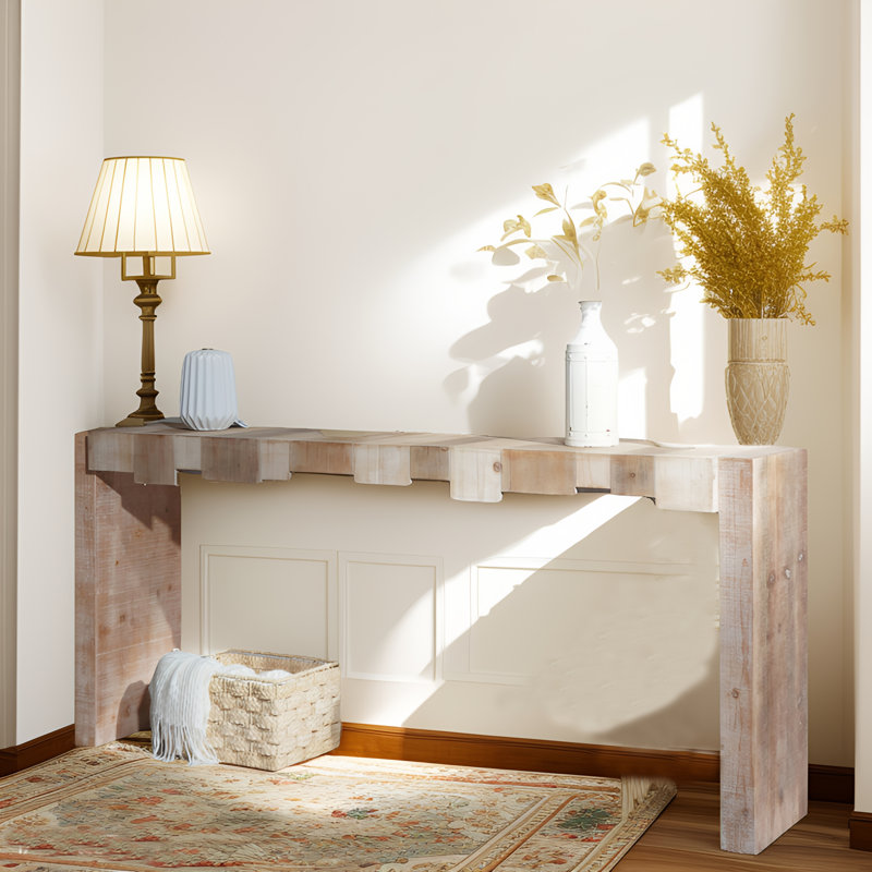 Console rustique en bois manufacturé moderne, H 31,5 po x l 65 po x P 15 po