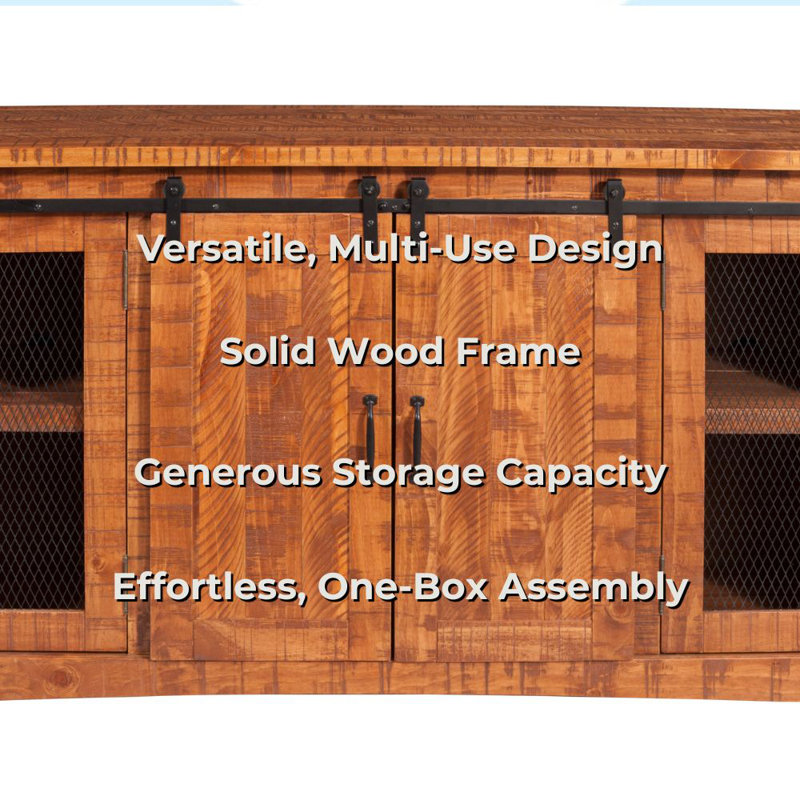 Kinsella Solid Wood TV Stand, Honey Tobacco