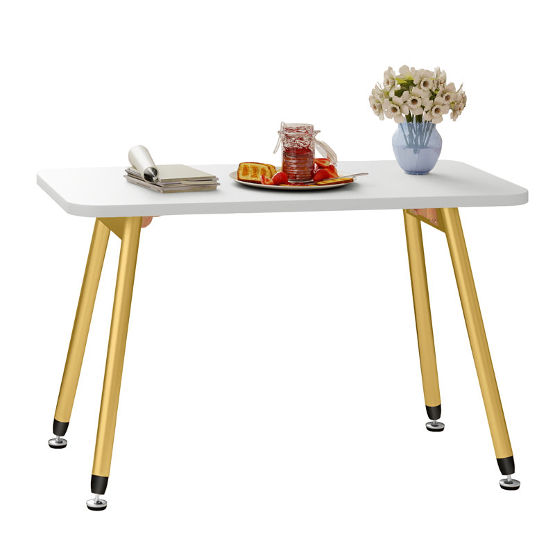 Four Leg Coffee Table, Gold, White