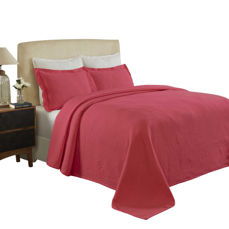 Blue Nile Mills Sateen Coverlet, Queen Coverlet + 2 Standard Pillowcases, White