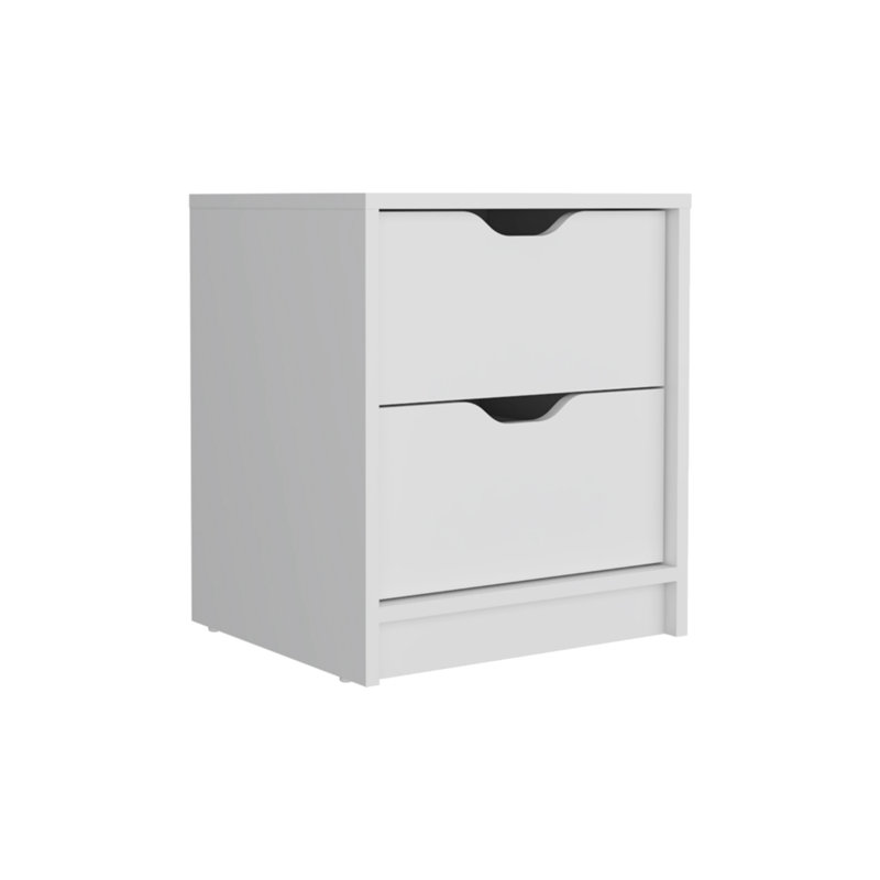 Table de chevet 2 tiroirs, table de bout, table d'appoint - blanc, Blanc
