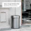 Home Zone Living 16 Gallon Stainless Steel Open Top Trash Can with Triangular Corner Design, Silver, 60 Litres