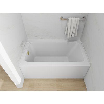 Alcove Soaking Skirt Bathtub with Overflow and Drain