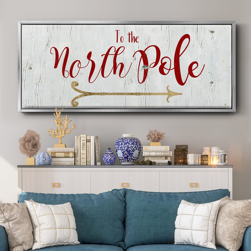 North Pole- Framed Canvas, 12" H x 30" W