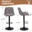 Swivel Upholstered Adjustable Height Counter Stool with Metal Frame-1871631300-1871631289