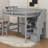 Full Size Loft Bed With Desk And Drawers-1170050527