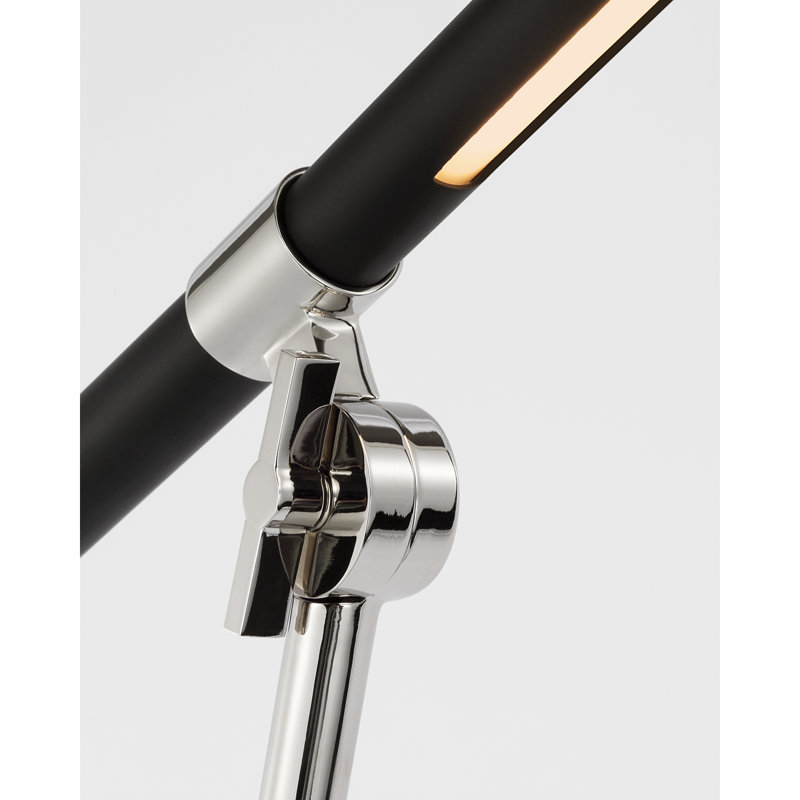 Heron LED Task Floor Lamp, Polished Nickel