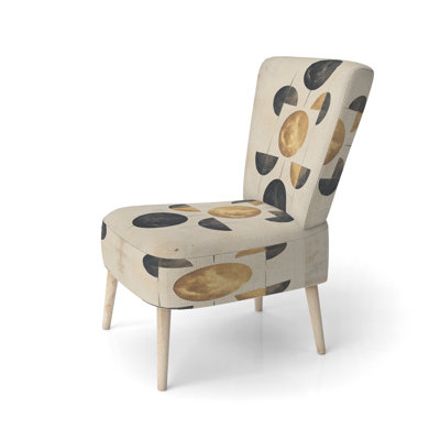 Moon Upholstered Chair - Lunar Phases Abstract I Side Chair