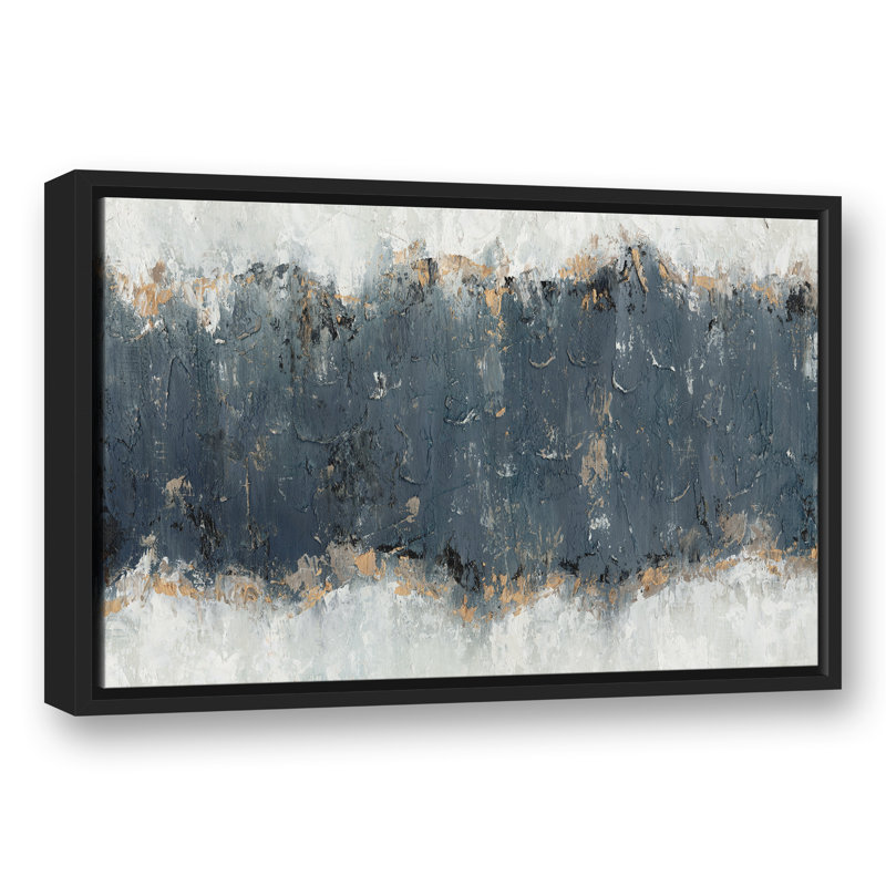 Toile flottante abstraite gris anthracite encadrée, H 17,75 po x l 25,75 po x P 1,75 po