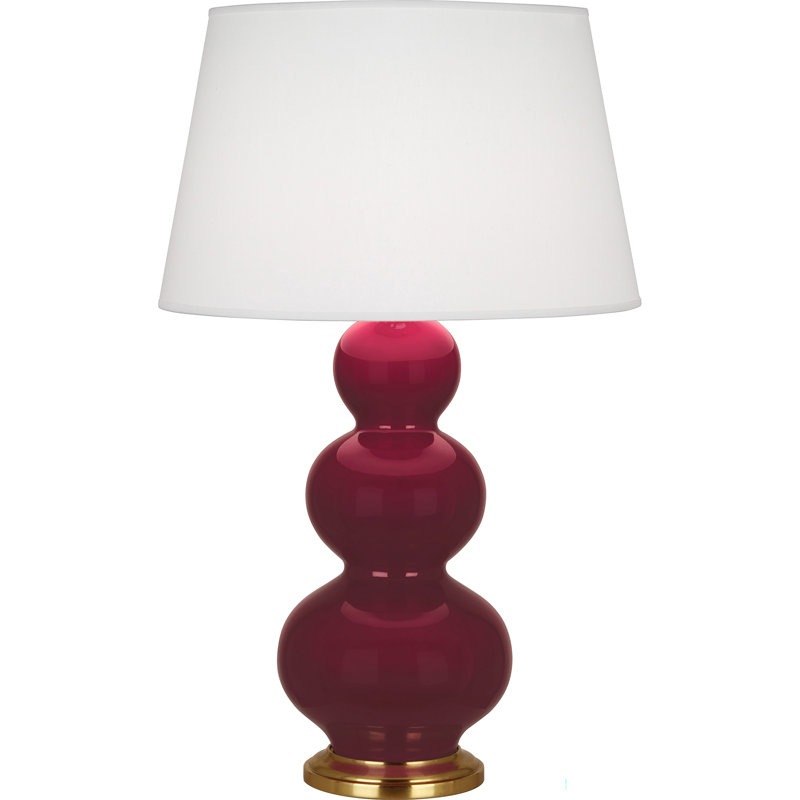 Triple Gourd 32.75" Table Lamp, Sugar Plum, Antique Brass
