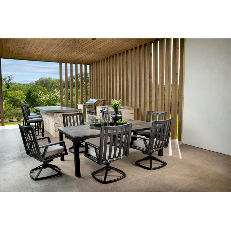 Aris Outdoor Rocker Chair, Carbon Black, Adena Shale