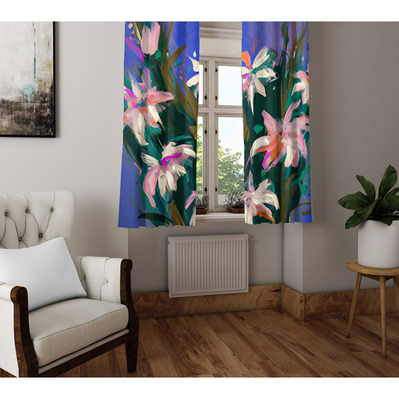 Paire de rideaux semi-transparents en polyester Deysy, L 40 po x L 61 po