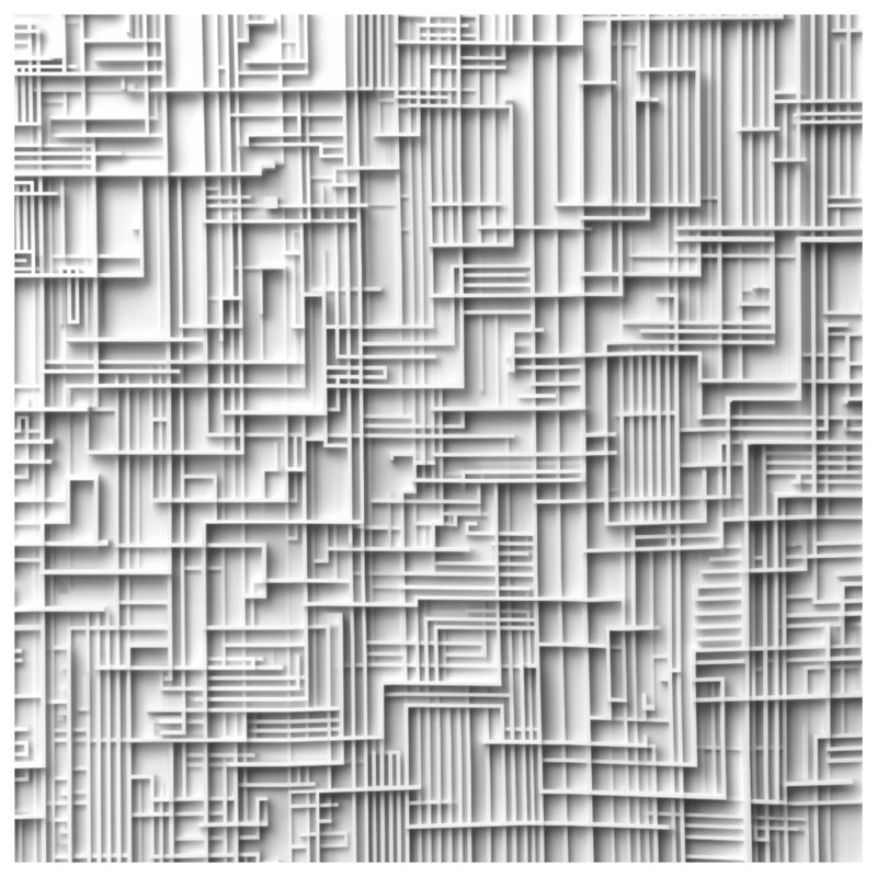 Édredon blanc à lignes géométriques, King
