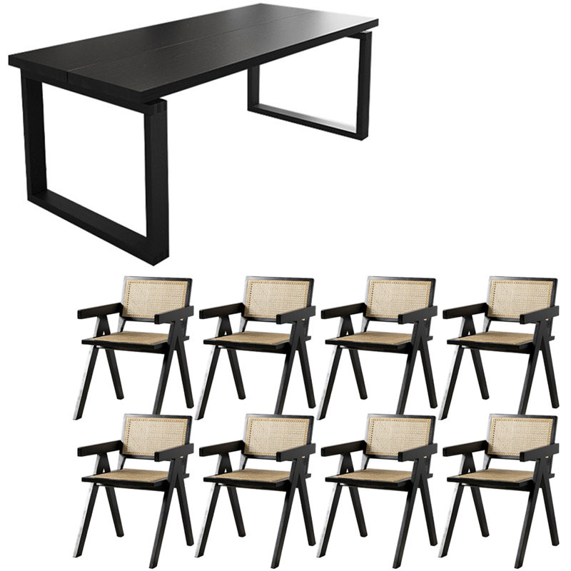 Modern simple solid wood dining table set., 29.5"H x 78.7"L x 31.4"W 