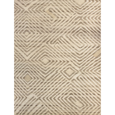 Tapis ivoire noué à la main de haute qualité
