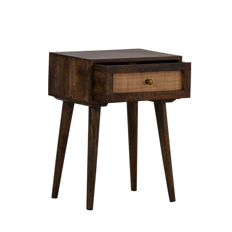 Orlanda 18'' W Solid Wood Nightstand, Dark Brown/Brown