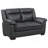 Jacob Grey Contemporary Faux Leather Loveseat With Pillow Top Arms