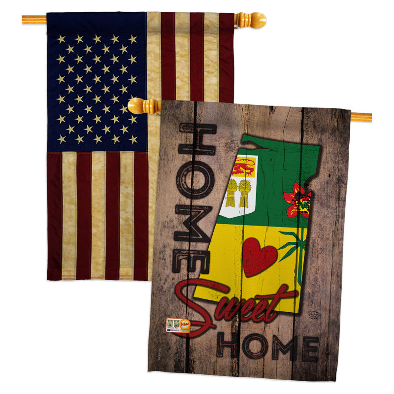 Drapeau de maison en polyester à 2 côtés 40 x 28 po