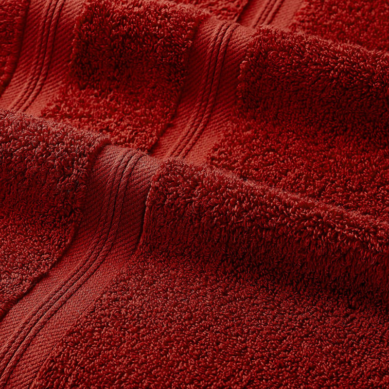  Smart Quick-Dry Zero Twist Cotton 3-Piece Towel Set, Crimson