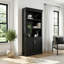 Abby Modern Wood Lower Doors Bookcase - Black