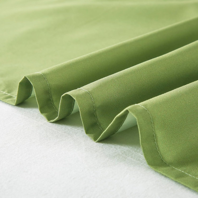 Ivory and Green Bamboo Embroidery Light-Filtering Window Panel