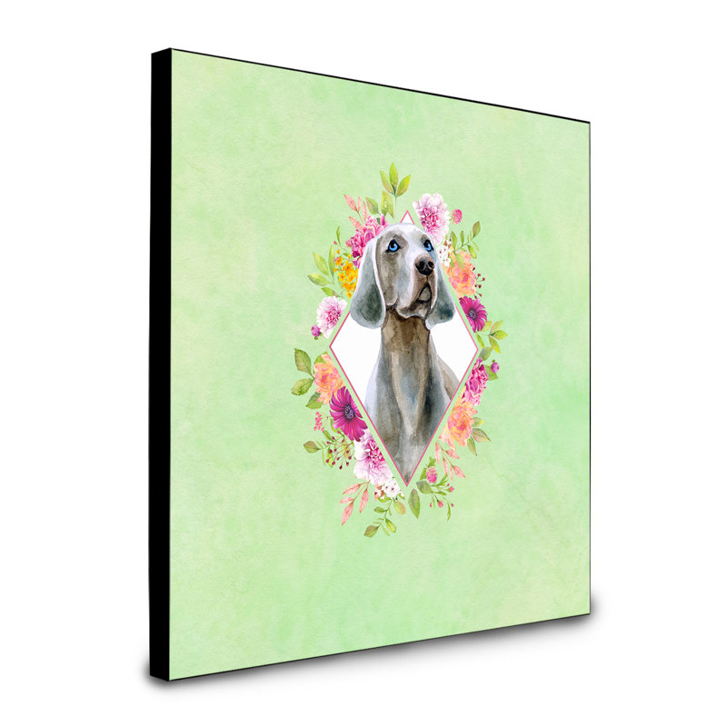 Panneau mural Dollman Flowers, Vert, Weimaraner