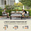 Outsunny 6 Piece L Shaped Garden Furniture Set 9 Seater-1692066913
