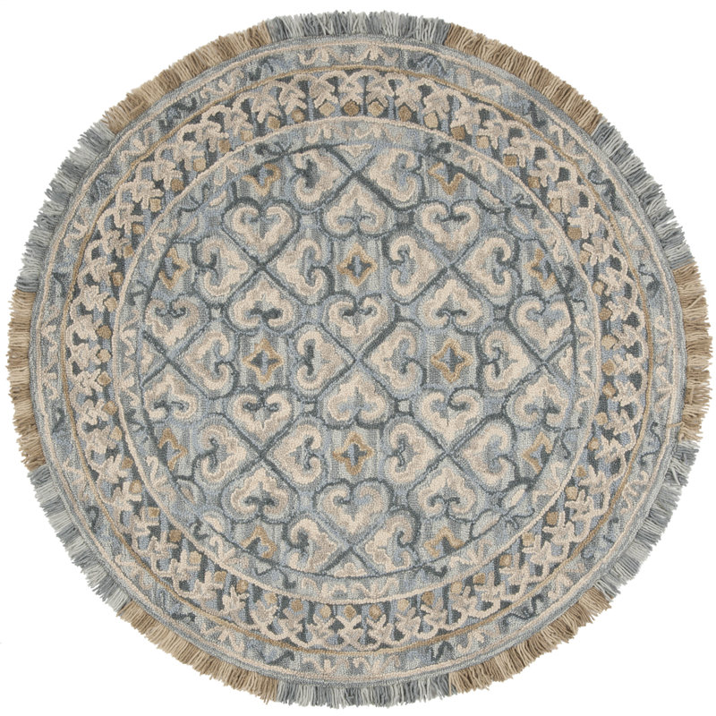 Ferrera Geometric Hand-Tufted Area Rug in Light Beige